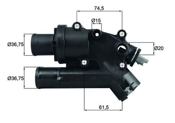 MAHLE TH46.83 TERMOSTAT 83 C LAND ROVER 224DT DISCOVERY SPORT L550 FREELANDER II L359 RANGE ROVER EVOQUE L538 . J AGUAR XF I X250 - Görsel 1