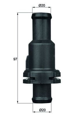MAHLE TH5.75 TERMOSTAT KOMPLE 75C GOLF 5-6-JETTA-PASSAT-SCOROCCO-TIGUAN-A3-LEON 04-11 1.4TSI-2.0TDI BMY-BLG-CFF - Görsel 1
