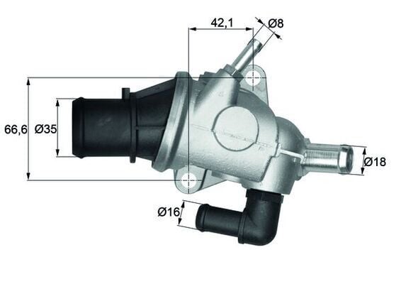 MAHLE TI125.88 TERMOSTAT KOMPLE ALFA ROMEO 156 932 88C - Görsel 1