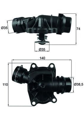 MAHLE TI233.88 TERMOSTAT 88 C BMW M57 E46 E39 E38 E53 . LAND ROVER RANGE ROVER III 306D1 L322 - Görsel 1