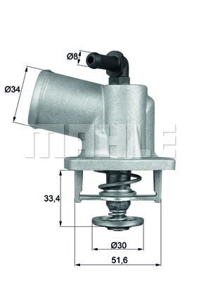 MAHLE TI55.92 TERMOSTAT KOMPLE ASTRA G-CORSA B-TIGRA-ZAFIRA 1.4-1.4 16V-1.6-1.6 16V 92C - Görsel 1