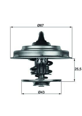 MAHLE TX18.87D TERMOSTAT 87 C MERCEDES M102 M103 OM615 OM904 W201 W202 W124 W210 W140 . AXOR 1838 - Görsel 1