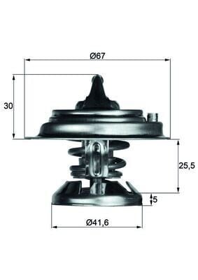 MAHLE TX29.75D TERMOSTAT 75 C MERCEDES OM601 OM602 OM603 W124 W202 W210 W461 - Görsel 1
