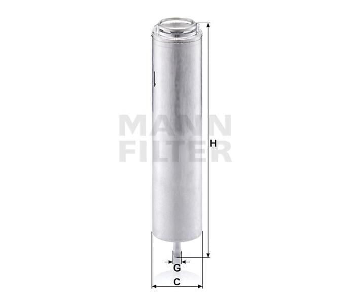 MANN WK5002 YAKIT FILTRESI BMW M47 N47 M57 N57 E81 E82 E87 E88 E60 E61 F07 F10 F06 E65 E66 F01 E70 F15 E71 F16 - Görsel 1