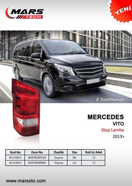MARS 510973 STOP LAMBASI SOL MERCEDES VITO W447 14> DUYSUZ - Görsel 1