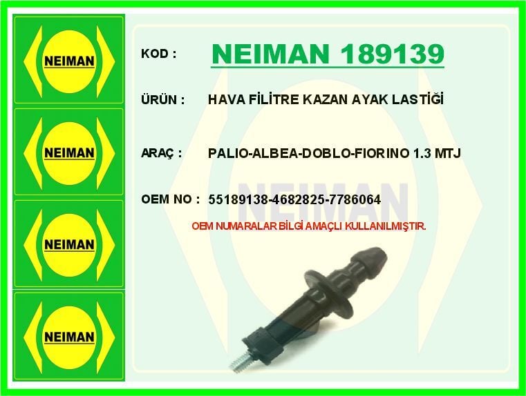 NEIMAN 189139 HAVA FİLTRE BAĞLANTI BRAKETİ PALIO-ALBEA-DOBLO-FIORINO 1.3 MTJ - Görsel 1