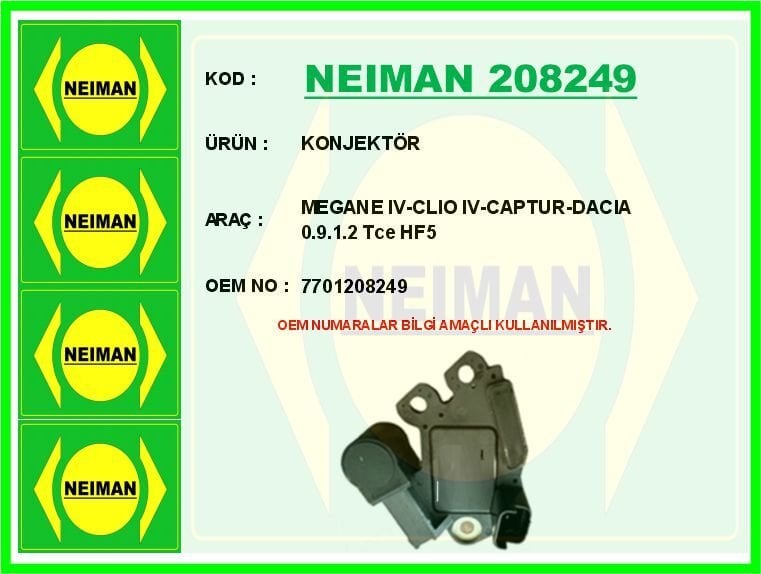 NEIMAN 208249 KONJEKTÖR MEGANE IV-CLIO IV-CAPTUR-DACIA 0.9.1.2 Tce HF5 - Görsel 1