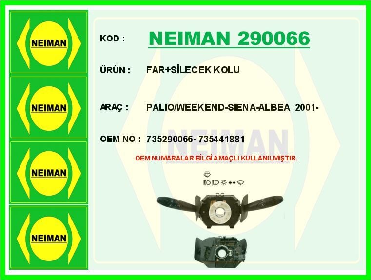NEIMAN 290066 FAR SİLECEK KOLU PALIO/WEEKEND-SIENA-ALBEA 2001- - Görsel 1