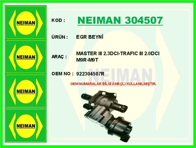 NEIMAN 304507 EGR BEYNİ MASTER III 2.3DCI-TRAFIC III 2.0DCI M9R-M9T - Görsel 1