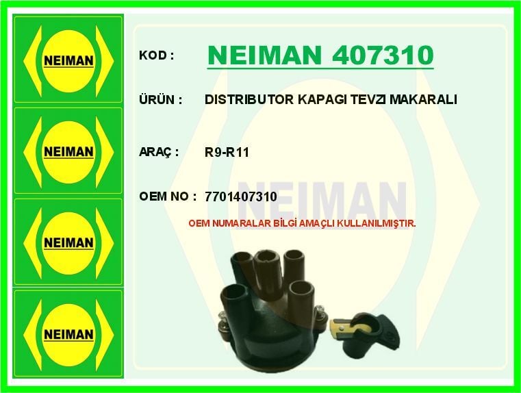 NEIMAN 407310 DISTRIBUTOR KAPAGI TEVZI MAKARALI R9-R11 - Görsel 1