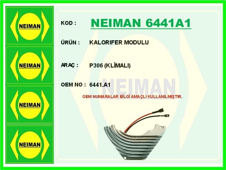 NEIMAN 6441A1 KALORIFER MODULU P306 KLİMALI - Görsel 1