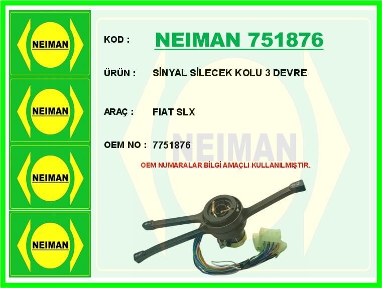 NEIMAN 751876 SİNYAL SİLECEK KOLU M131 SLX 3 DEVRE - Görsel 1