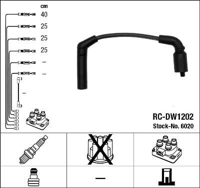 NGK 6020 BUJİ KABLO TAKIMI SET CHEVROLET AVEO-KALOS 1.2 8V MATIZ-SPARK 1.0 8V - Görsel 1