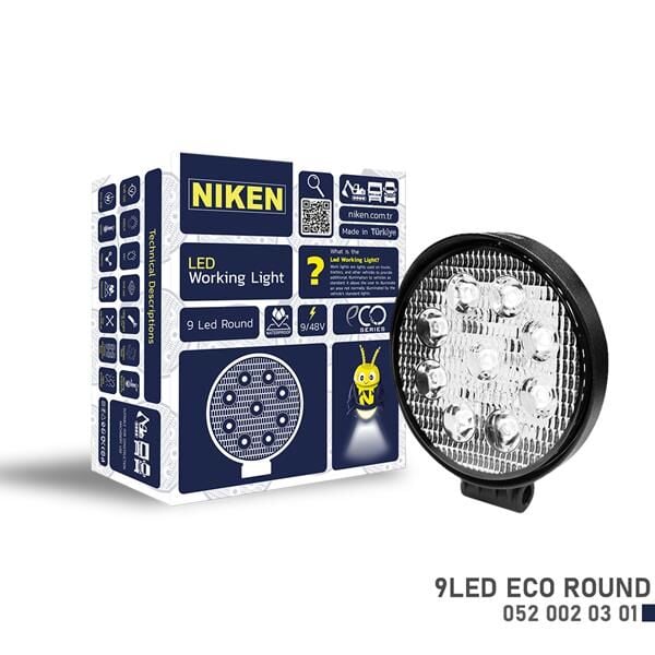 NIKEN 0520020301 CALISMA LAMBASI ECO 9 LEDLİ YUVARLAK - Görsel 1
