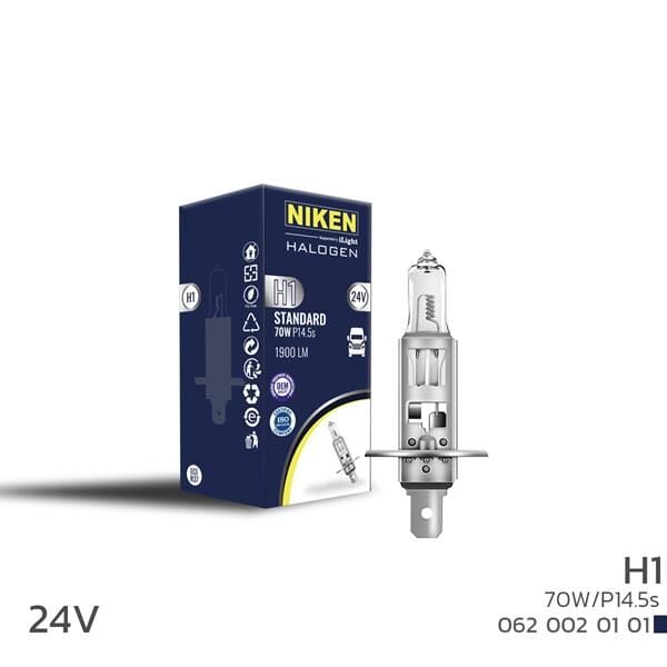 NIKEN 0620020101 NIKEN 24V H1 70W HALOJEN AMPUL P14.5s - Görsel 1
