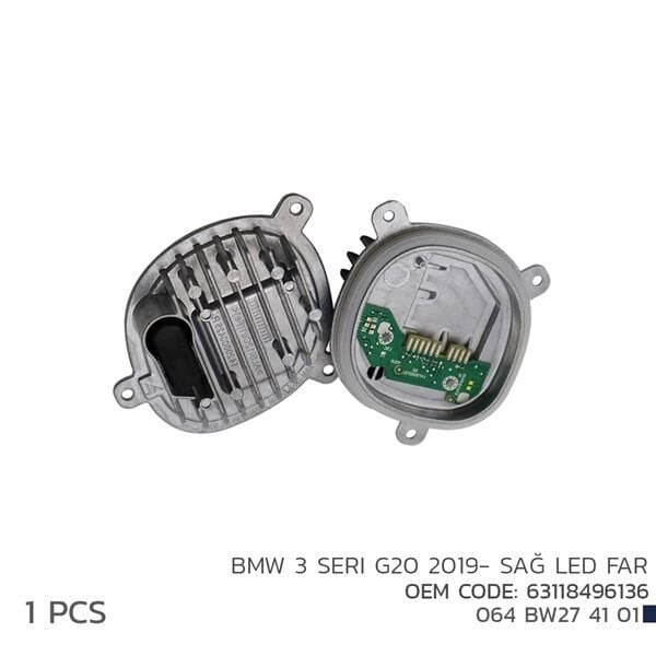 NIKEN 064BW274101 BMW 3 SERI G20 2019- SAĞ LED FAR MODÜL 63118496136 - Görsel 1