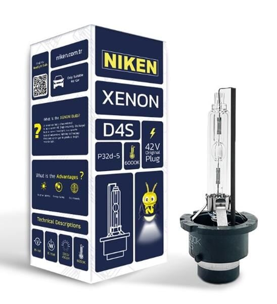NIKEN 0680010204 NIKEN D4S XENON FAR AMPULU 42V 35W P32d-5 6000K - Görsel 1
