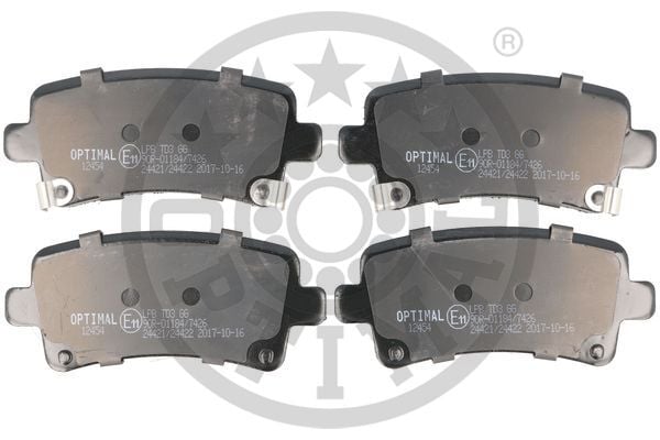 OPTIMAL BP-12454 ARKA FREN BALATASI INSIGNIA A 08>17 SAAB 9.5 10> MALIBU 2.0D 2.4 12> 16 İNÇ JANT - Görsel 1