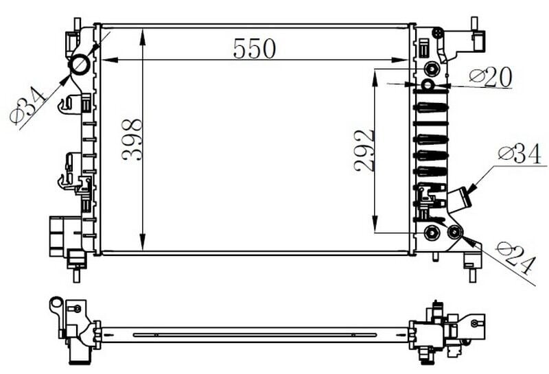 ORIS BCH516016 RADYATOR BRAZİNG AT 549X398X16 AVEO 1.4İ 2011 0 61696 - Görsel 1