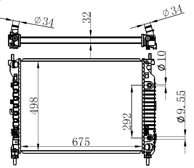 ORIS BCH590032 RADYATOR BRAZİNG AT 675X498X32 CAPTİVA 2.2 CDTI 2006 606256-42400244 - Görsel 1