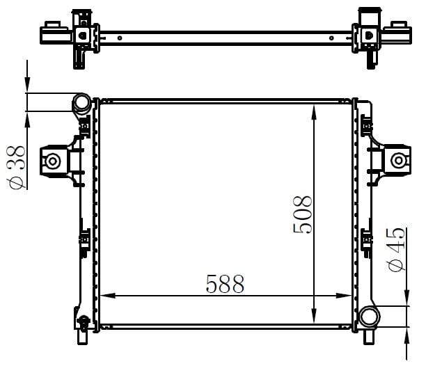ORIS BGM342032 RADYATOR BRAZİNG MT 588X508X32 JEEP COMMANDER 3.0 CRD 2005 61022 - Görsel 1