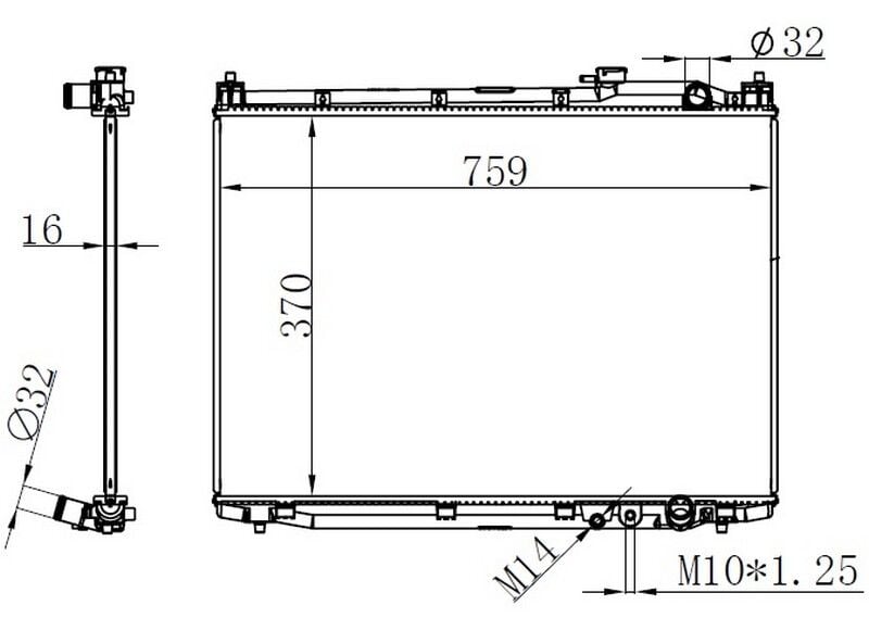ORIS BHN222016 RADYATOR BRAZİNG MT 370X759X16 CİVİC 2014 DİZEL - Görsel 1
