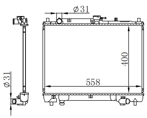 ORIS BMZ044016 RADYATÖR BRAZİNG MAZDA 323 BG3P MEK 400x568x16 - Görsel 1