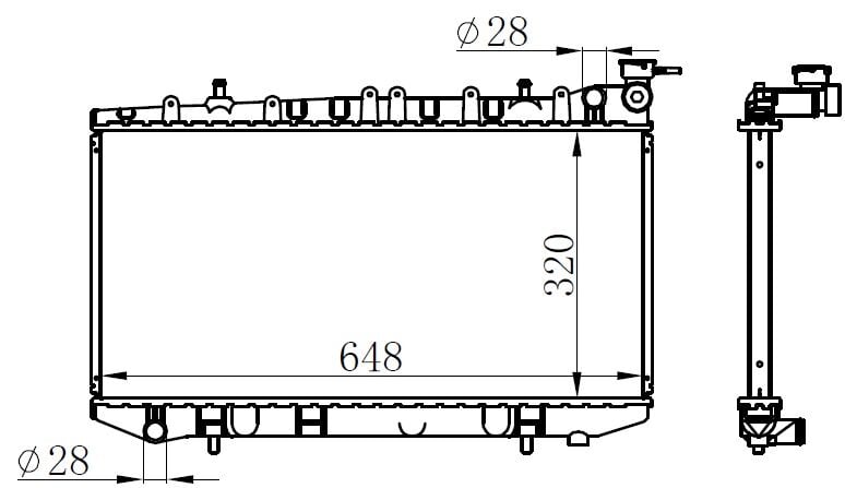 ORIS BNI009026 RADYATOR BRAZİNG MT 320X648X26 SUNNY 1.6 90- 26 LIK 62952 - Görsel 1