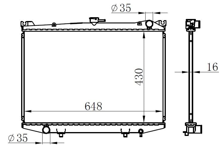 ORIS BNI041016 RADYATOR BRAZİNG MT 428X672X16 D21 2.3D/2.5D 62988 - Görsel 1