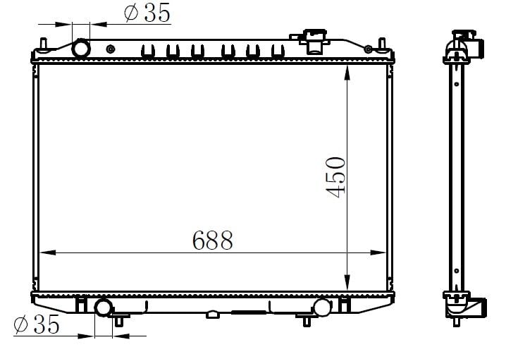 ORIS BNI049026 RADYATÖR BRAZİNG NISSSAN SKYSTAR MEK 450x688x26 - Görsel 1