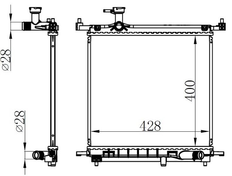 ORIS BNI388016 RADYATOR BRAZİNG MT 400X428X16 MİCRA 1.2İ 10 68770 - Görsel 1
