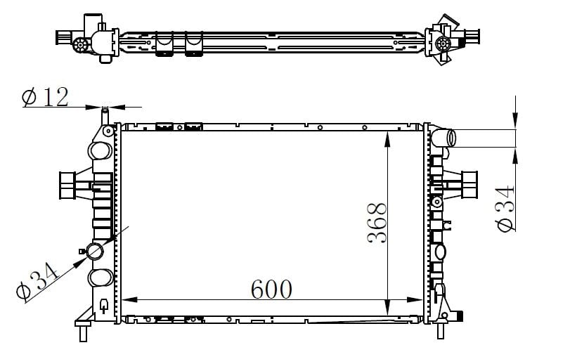 ORIS BOP138026 RADYATOR BRAZİNG MT 600X368X26 ASTRA G- 1.4İ/1.6İ/1.8İ/2.2İ 98- - Görsel 1