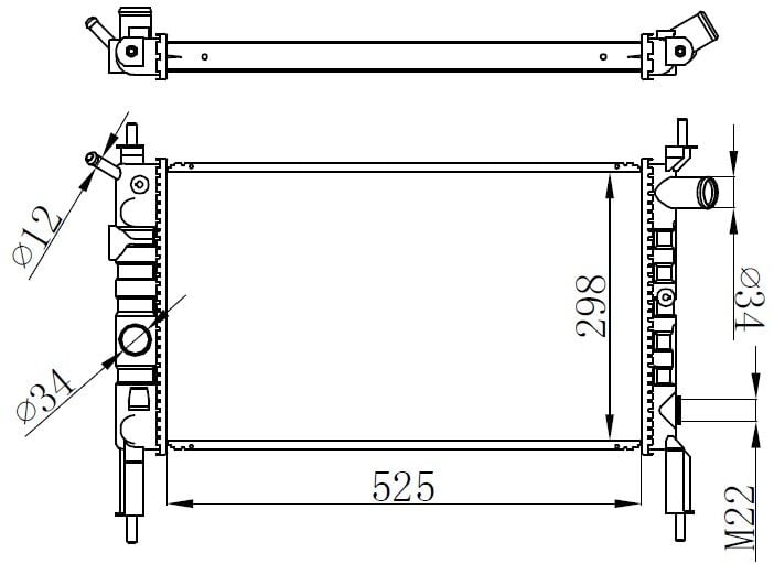 ORIS BOP149022 RADYATÖR BRAZİNG ASTRA F 1.4I-1.6I KLİMASIZ MEK 525x298x22 - Görsel 1