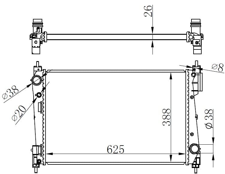 ORIS BOP174026 RADYATÖR CORSA D 1.3CDTI MEK AC KLİMASIZ 620x415x16 - Görsel 1