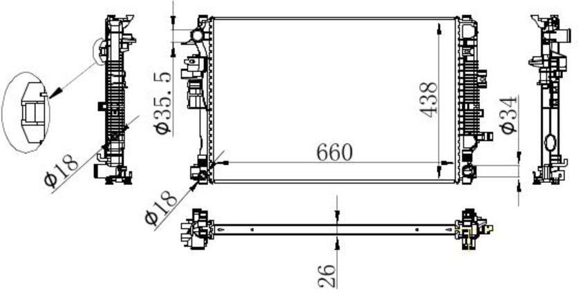 ORIS BOP198026 RADYATOR BRAZİNG MT 660X440X26 INSİGNİA B 1.6 D 2017 33198 - Görsel 1