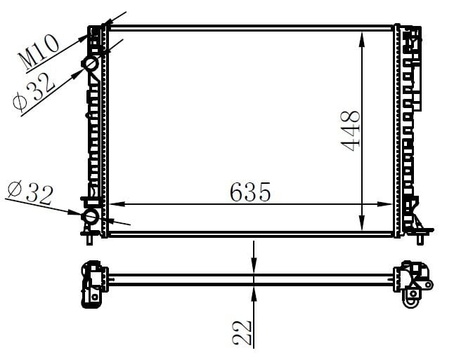 ORIS BRN044022 RADYATÖR BRAZİNG LGN 97-01 -ESPACE III 99-02 1.6-1.8-2.0-1.9D KLİMASIZ MEK 635x438x22 - Görsel 1