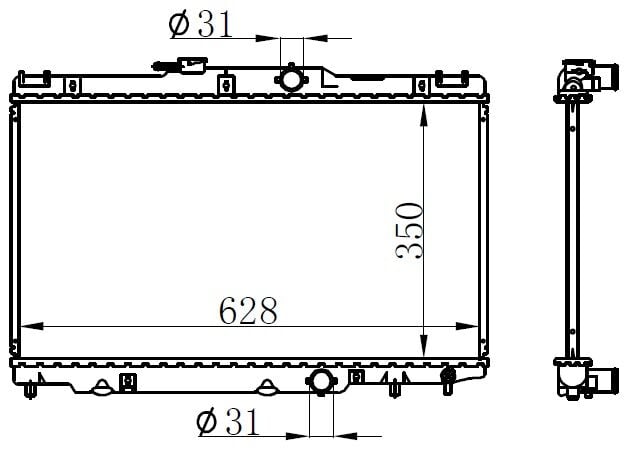 ORIS BTO061016 RADYATOR BRAZİNG MT 347X628X16 COROLLA E11 1997 646281 - Görsel 1