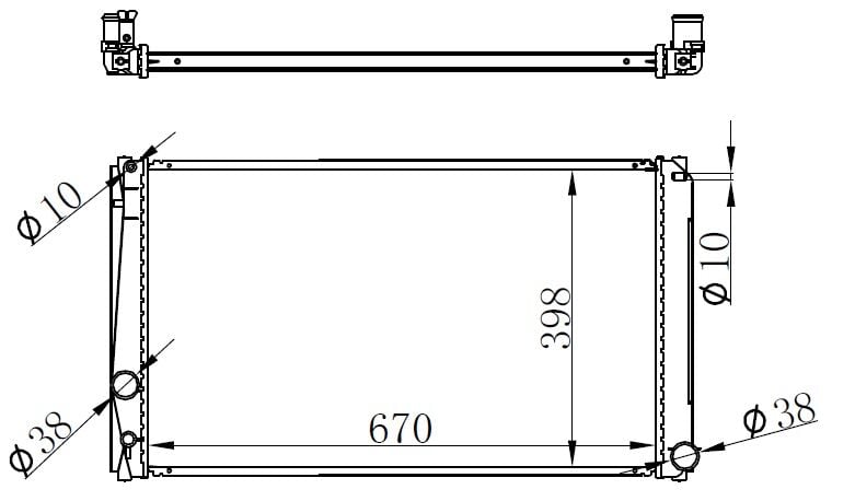 ORIS BTO326016 RADYATÖR BRAZİNG RAV4 2.0 06 > 670x418x16 - Görsel 1