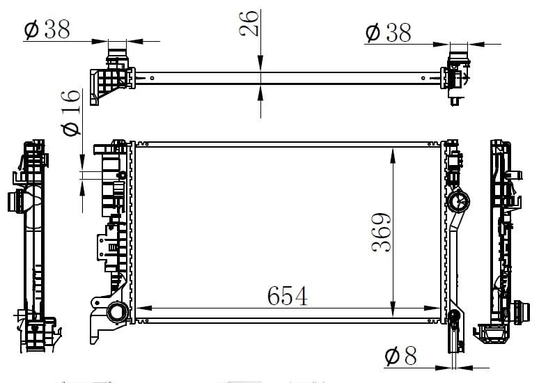 ORIS BVO050026 RADYATOR BRAZİNG AT 653X369X26 VOLVO XC90 II 2014 65623 - Görsel 1