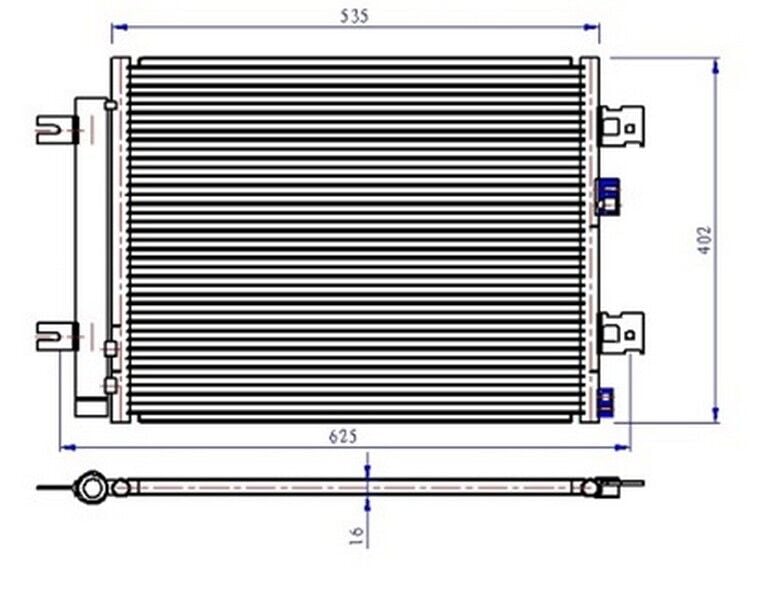 ORIS CDC257016 KLİMA KONDENSERİ DUSTER 10>SANDERO 08>LOGAN 10>1.2 16V-1.4-1.6-1.5DCI 513x396x12 - Görsel 1
