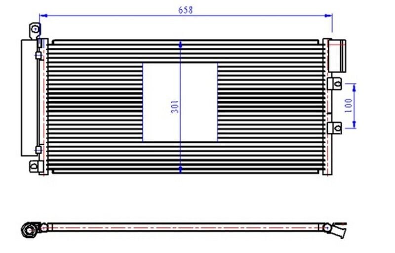ORIS CFI227012 KLİMA RADYATÖRÜ FIAT LİNEA 07> 1.3 JTD 628x305x12 1 SIRA ALB SİSTEM - Görsel 1