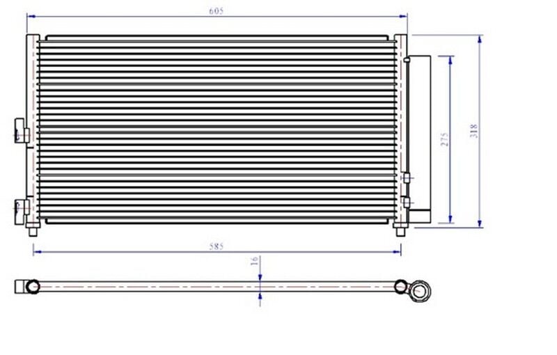 ORIS CFI991016 KLİMA RADYATÖRÜ KONDENSER FIAT DOBLO 01>IDEA 04>PUNTO 03> LANCIA YPSILON 06>11 1.2 1.3JTD 1.4 1.9JTD - Görsel 1