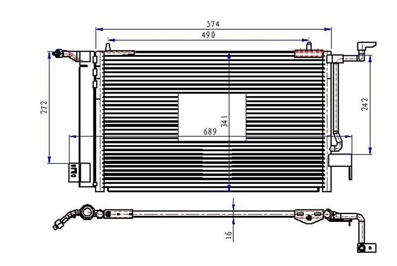 ORIS CPE016016 KLİMA RADYATÖRÜ KONDENSERİ P306 II 97-01 BERLINGO 97> PARTNER 97> XSARA 97-00 1.4-1.6-1.8 568 x341x16 - Görsel 1