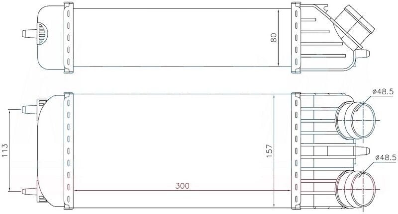 ORIS IPE502080 INTERCOOLER BRAZİNG INTERCOOLER A/M 300X157X80 207 1.6 HDI /C3 1.6 HDI 02 / C3 1.6 HDI 09 96612 - Görsel 1
