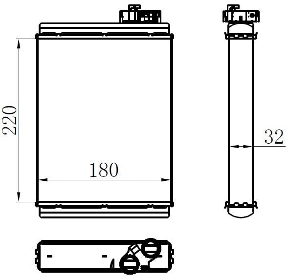 ORIS KAU007032 KALORİFER BRAZİNG HEATER 220X182X32 A4 07 /A5 08 /Q5 08 70231 - Görsel 1