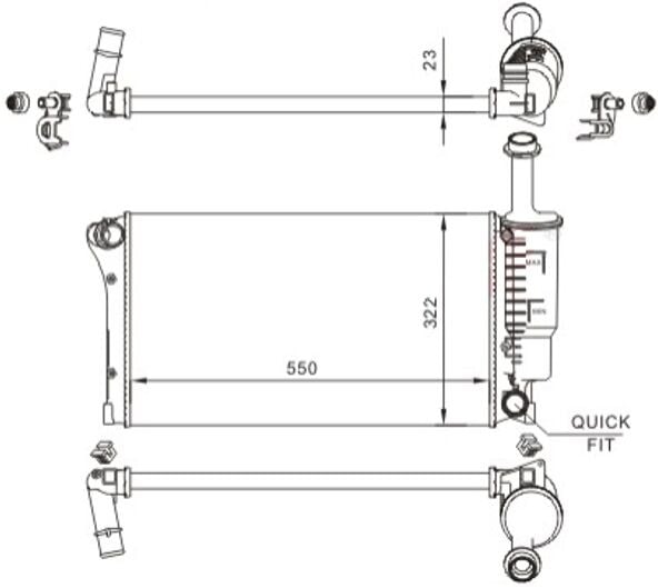 ORIS MFI378023 RADYATÖR FIAT PANDA 07>11 MEKANİK 540x322x18 - Görsel 1