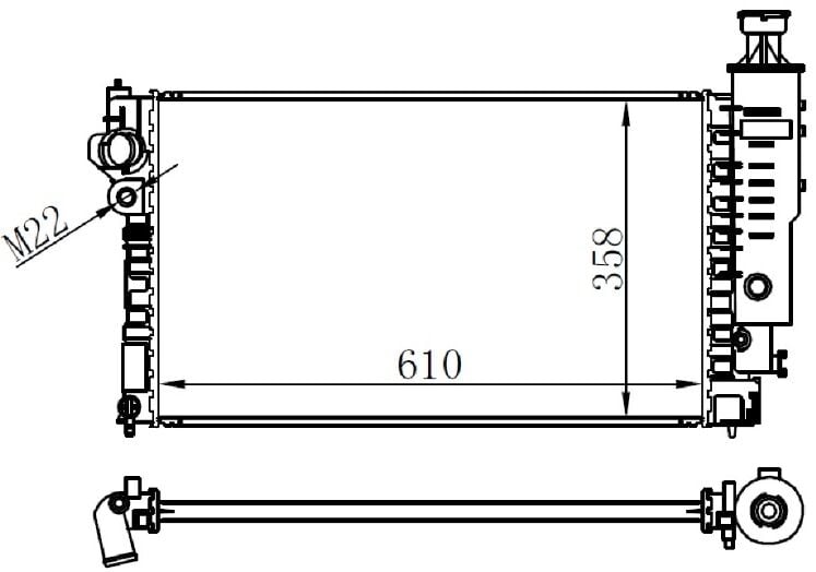 ORIS MPE246023 RADYATÖR P405 II 1.8-1.9-2.0 87-95 XU52C AC MEK 610x378x23 - Görsel 1