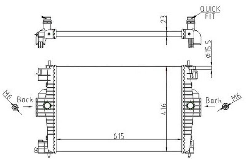 ORIS MPE549023 RADYATÖR 308 1.6 07 / CİTROEN DS4 1.6 11 615 416 23 - Görsel 1