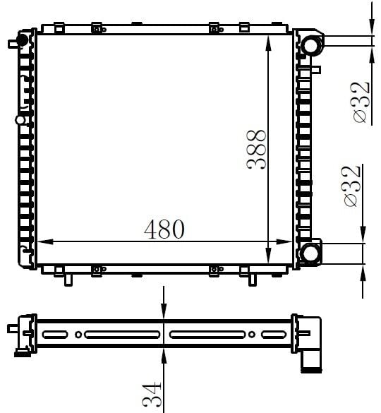 ORIS MRN197034 RADYATOR MECHANİCAL MT 480X378X34 19 1.7/1.8İ/1.9D 88 63906-7700272472 - Görsel 1