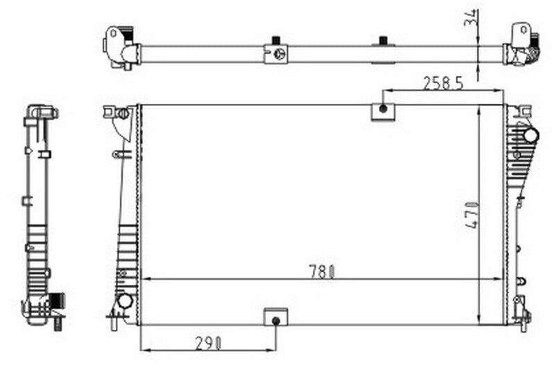 ORIS MRN564034 RADYATOR MECHANİCAL MT 780 470 34 TRAFİC II 2.0 DCİ 01 630709-93857125 - Görsel 1